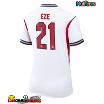 Camisa de Futebol Inglaterra Eberechi Eze #21 Equipamento Principal Mulheres Mundo 2026 Manga Curta